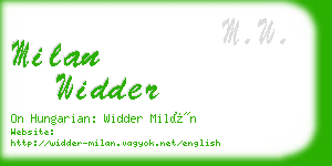 milan widder business card